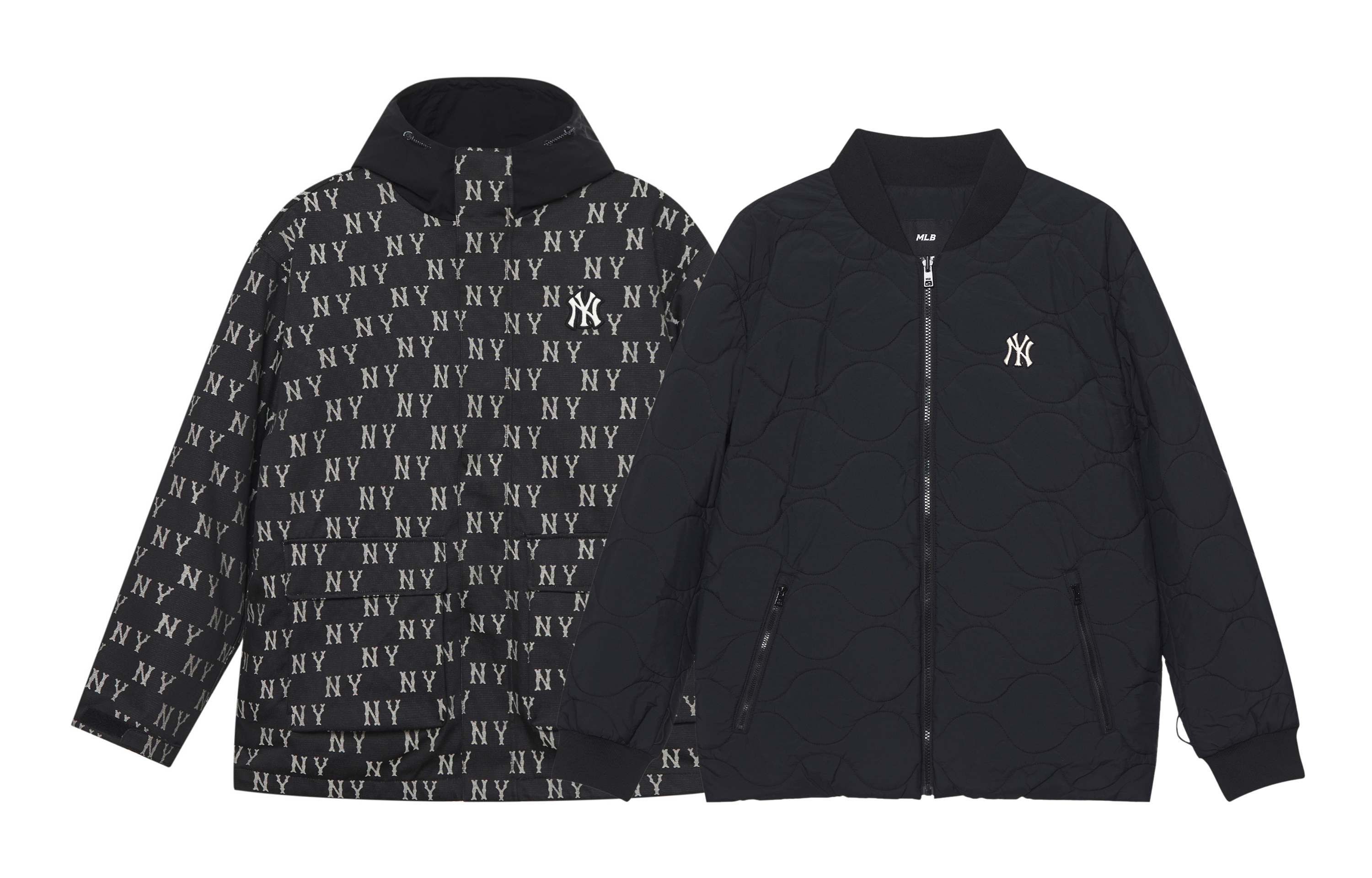 MLB Monogram Series NY Yankees FW24 Black Waterproof Windproof Jacket Unisex. 3AWJM0646-50BKS 圖 3
