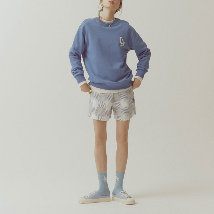 MLB Monogram Series Oversized Logo Pullover Sweatshirt Unisex Blue 31MTM2111-07U 圖 4