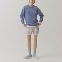 Shop MLB 經典印花大字Logo男女款寬鬆藍色連帽衫 31MTM2111-07U