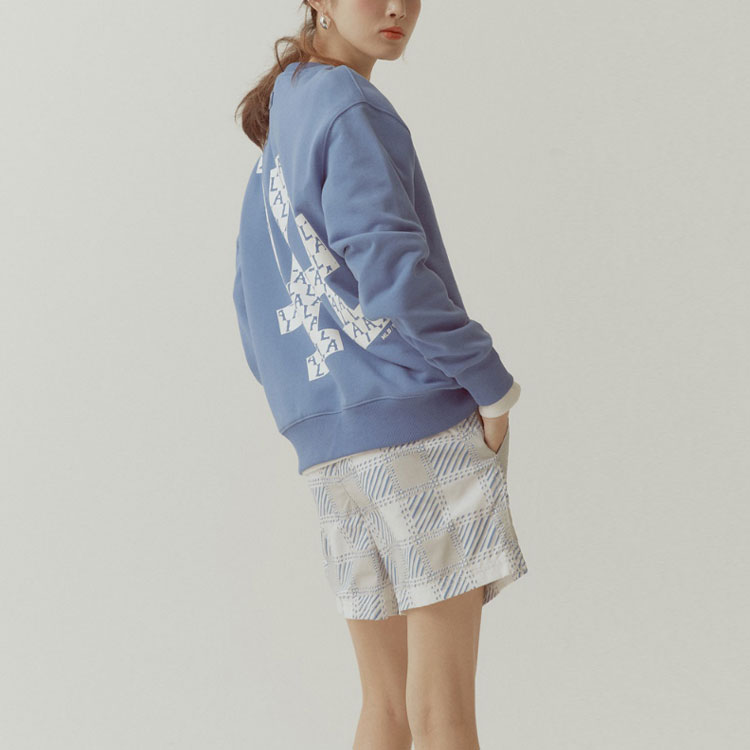 MLB Monogram Series Oversized Logo Pullover Sweatshirt Unisex Blue 31MTM2111-07U 圖 7