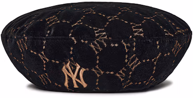 MLB Monogram Velvet Beret Hat Unisex Couples Retro Style Cotton Polyester 3ACBVG016-50BKS MLB Monogram Velvet Beret Hat Unisex Couples Retro Style Cotton Polyester 3ACBVG016-50BKS