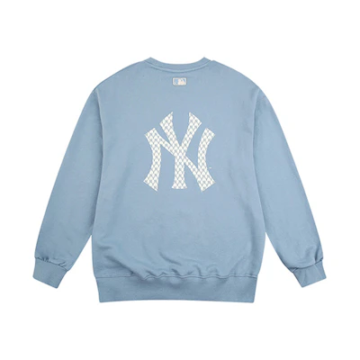 MLB Monogram Vintage Long-Sleeve Sweatshirt Unisex Blue Casual Style 31MTM1941BLUE
