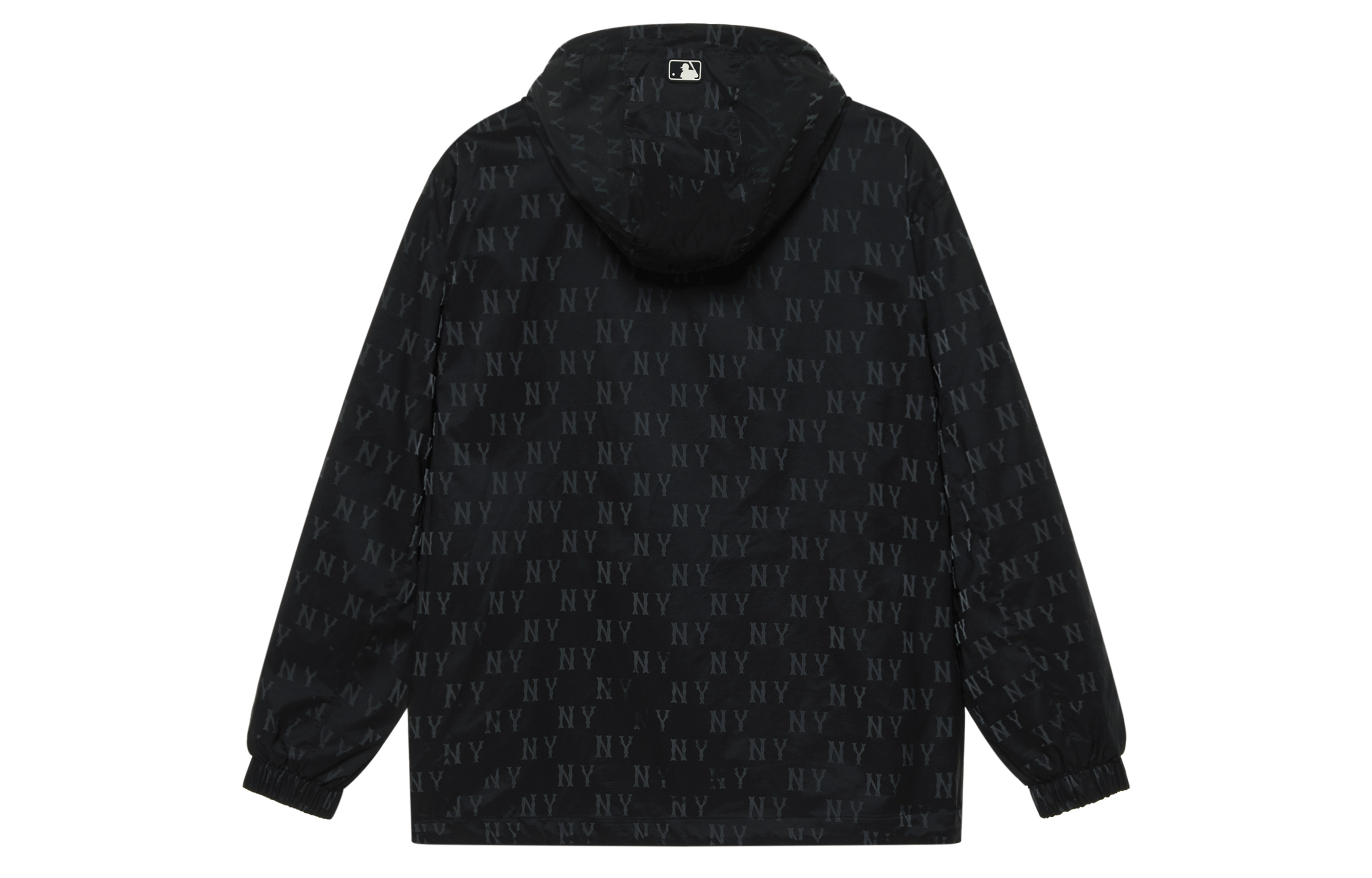Lookbook MLB Monogram Yankees Jaket Hitam Logo Print Tahan Angin Hooded Unisex 24FW 3AWJM0444-50BKS