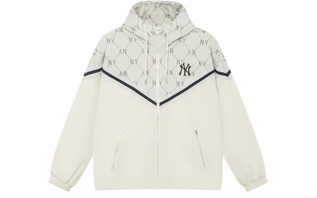 MLB 紐約洋基 24FW V形拼接Logo刺繡連帽外套奶油色. 3AWJM0144-50CRD Order MLB 紐約洋基 24FW V形拼接Logo刺繡連帽外套奶油色. 3AWJM0144-50CRD