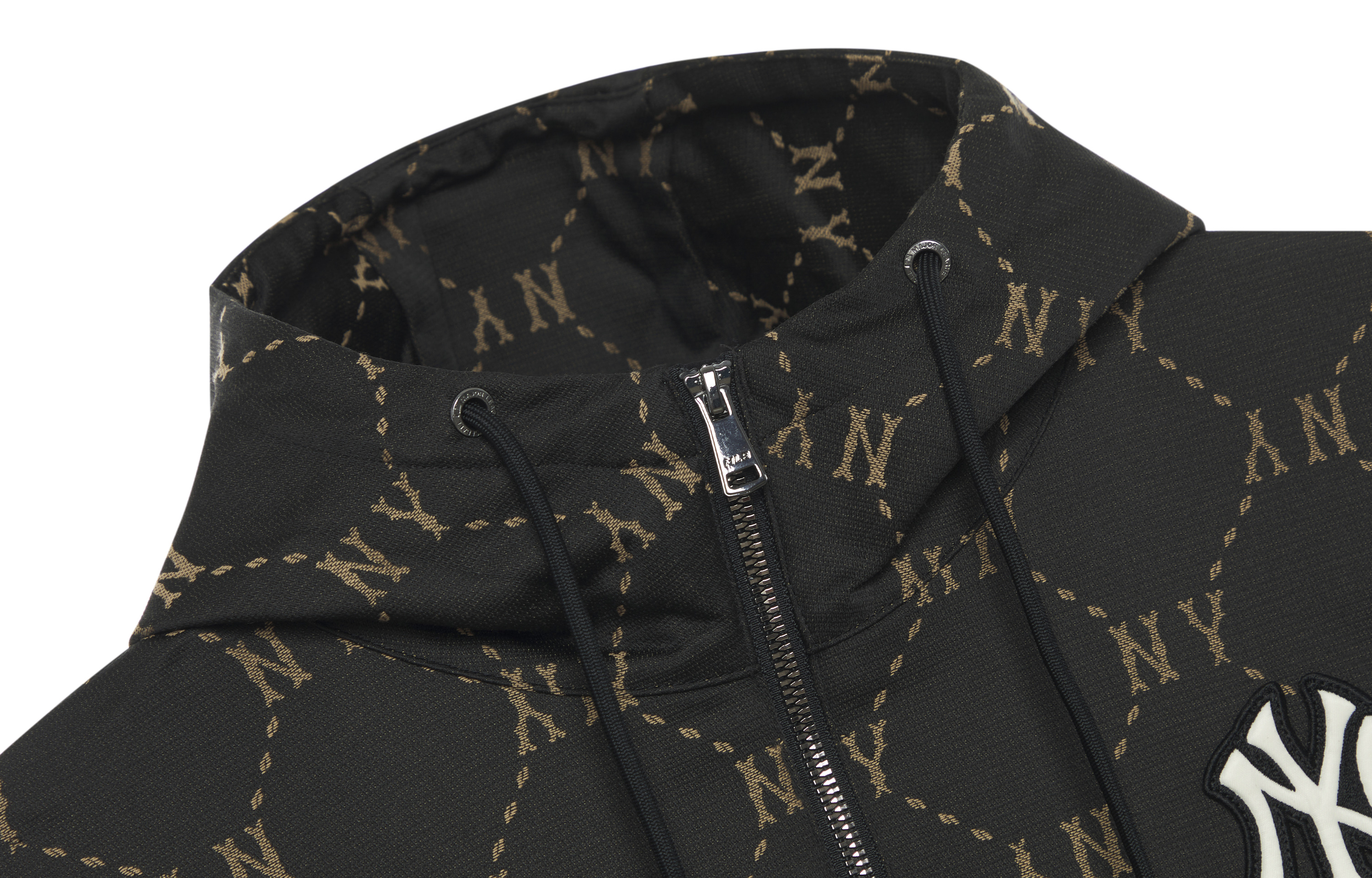 Purchase MLB Monogram Yankees Hoodie Jaket Hoodie Unisex Logo Hitam Bordir 3AWJM0144-50BKS