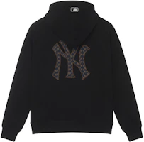 MLB Monogram Yankees Black Oversized Hoodie with Logo, Unisex Casual Pullover 3AHDM0144-50BKS MLB Monogram Yankees Black Oversized Hoodie with Logo, Unisex Casual Pullover 3AHDM0144-50BKS