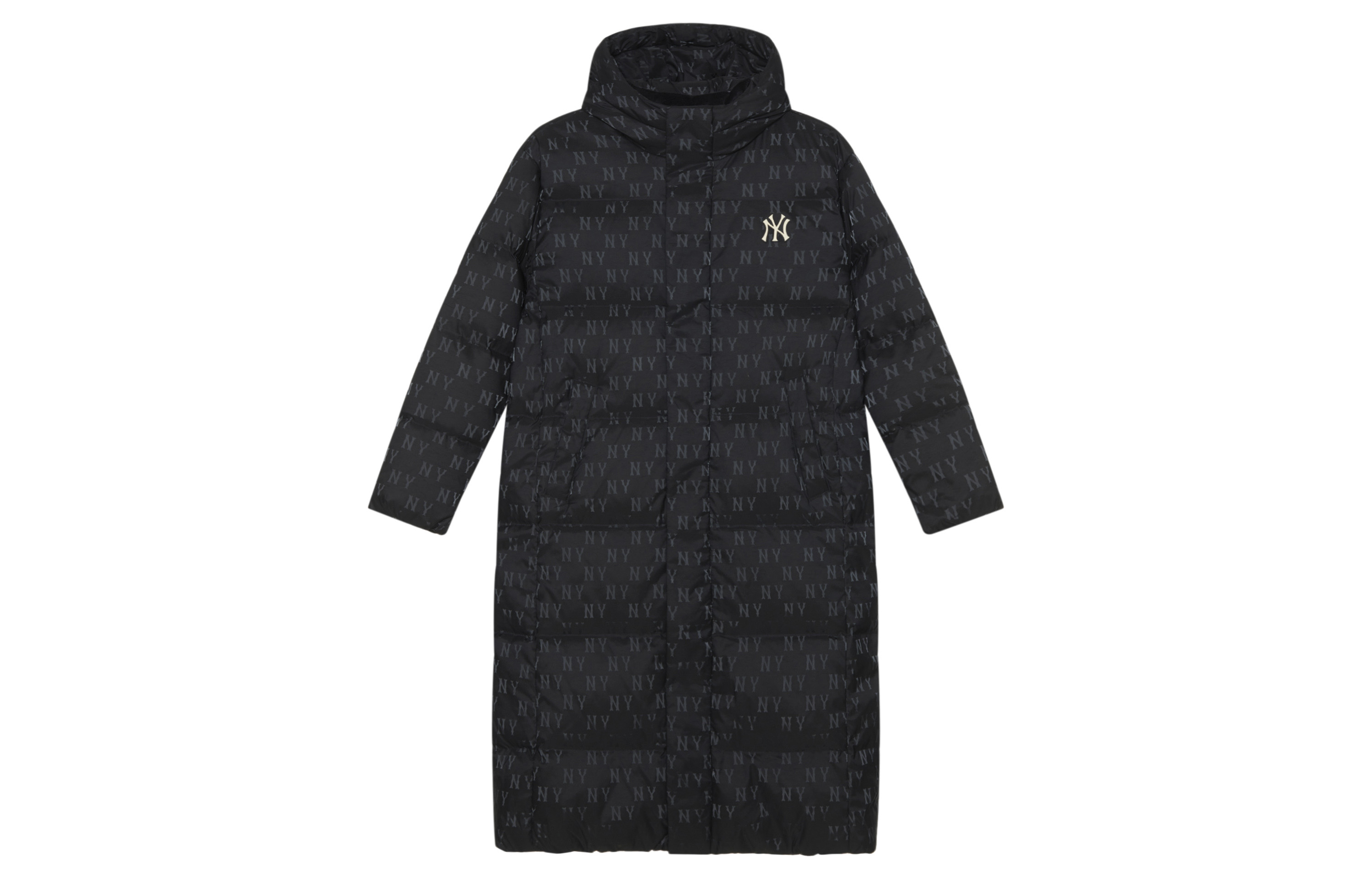 MLB Monogram Yankees FW24 Black Puffer Jacket Unisex Winter Warm Down Coat. 3ADJM2146-50BKS