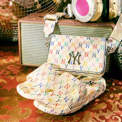 MLB 圆形字母标拖鞋 '白色' 32SHHM111-50W Sizing MLB 圆形字母标拖鞋 '白色' 32SHHM111-50W