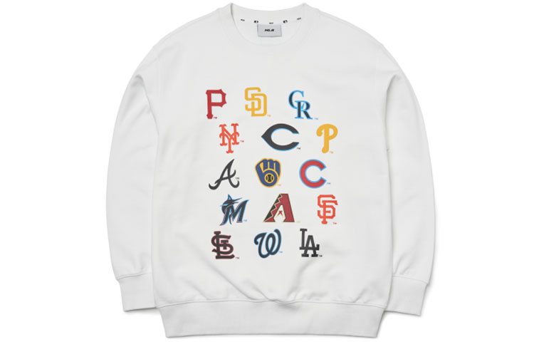 MLB Multi-Team Logo Crewneck Long-Sleeve Sweatshirt Unisex - White 3AMTW0114-00WHS