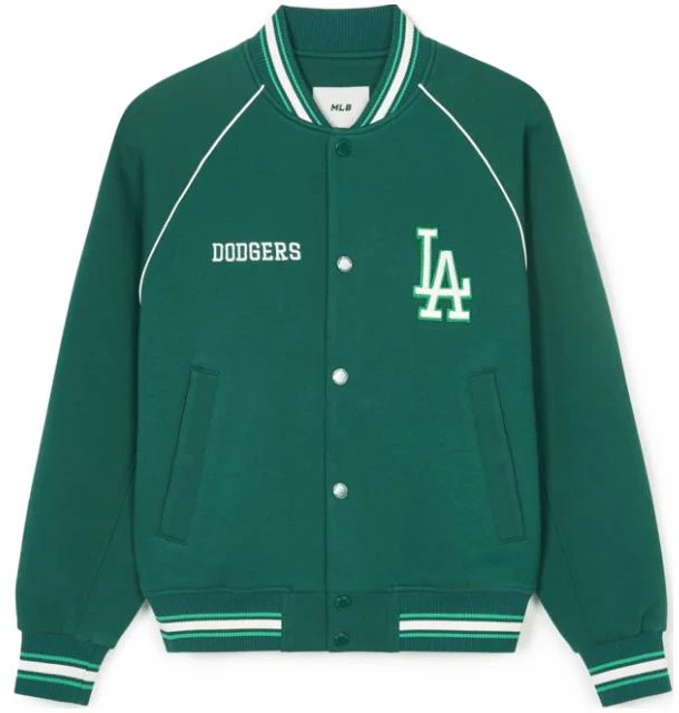 mlb-naglan-los-angeles-dodgers-logo-print-v-neck-retro-jacket-green-unisex-3-ajpv-0841-07-gnd