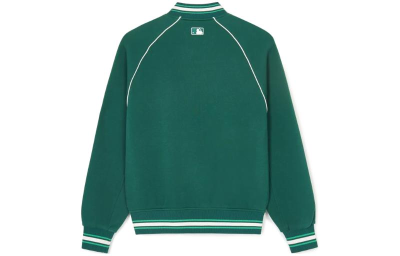 Lookbook MLB Naglan Los Angeles Dodgers Logo Print V-Neck Retro Jacket Green Unisex 3AJPV0841-07GND