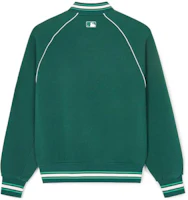 Lookbook MLB Naglan Los Angeles Dodgers Logo Print V-Neck Retro Jacket Green Unisex 3AJPV0841-07GND