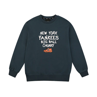 MLB Navy Blue Oversized Crewneck Sweatshirt Unisex Dad Shoe Series 31MT06011-50N