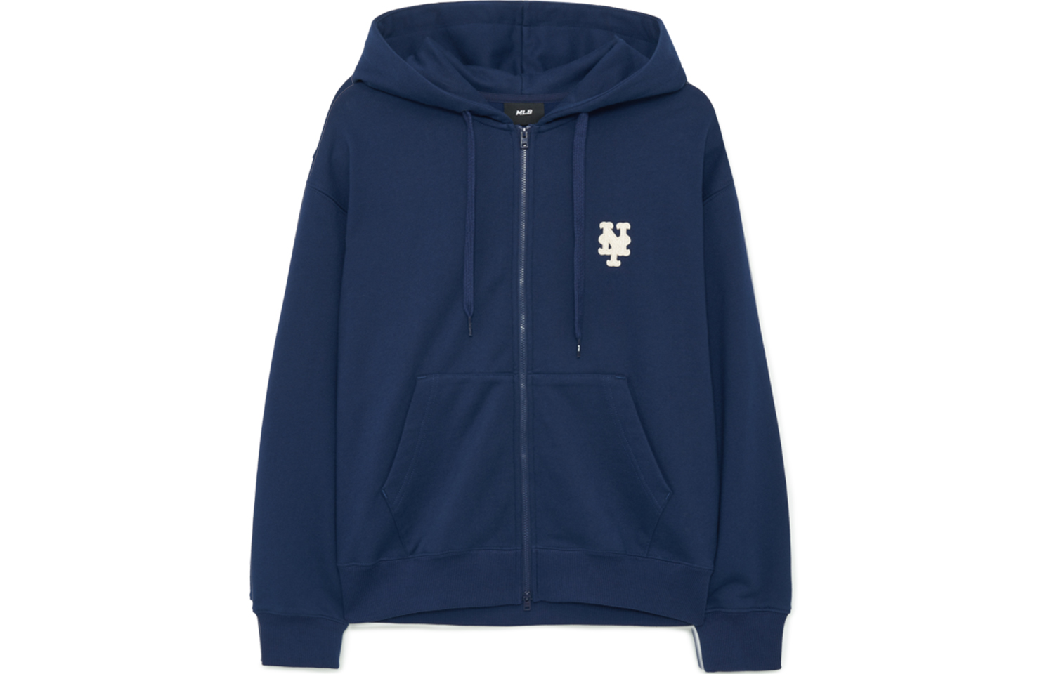 MLB New York Mets Logo Zip-Up Cardigan Hoodie Unisex Navy Blue 3ATRB0134-09NYS