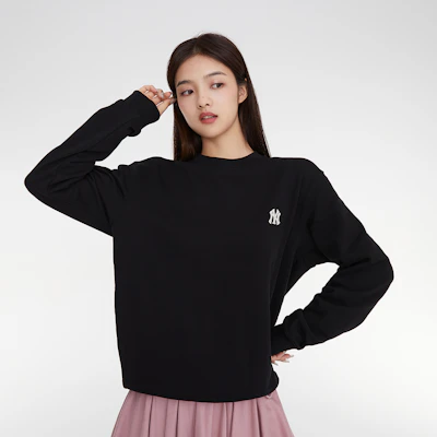 MLB New York Yankees 23FW Black Casual Loose Crewneck Sweatshirt Unisex 3AMTB0134-50BKS 5