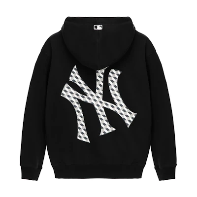 MLB New York Yankees 23FW Retro Fashion Loose Monogram Hoodie Unisex Black 3AHDM0334-50BKS