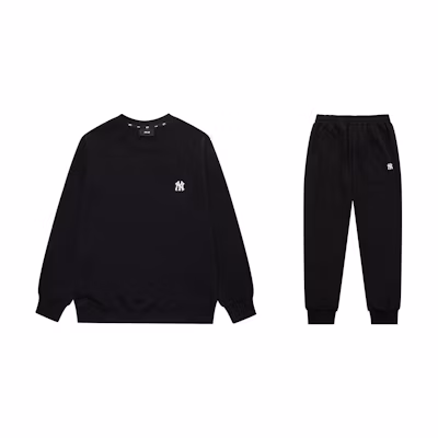 MLB New York Yankees 23FW Unisex Black Casual Fashion Sweatshirt Set. 3AMTM0234