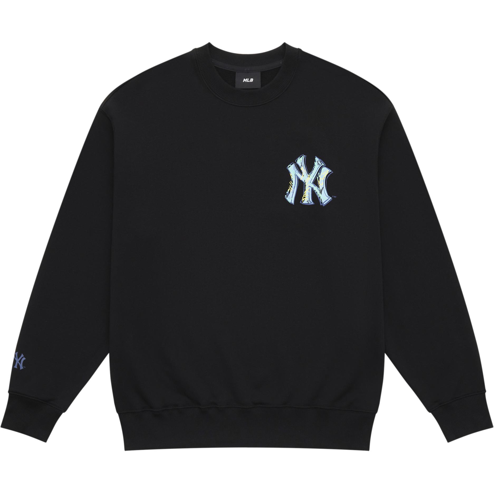 MLB New York Yankees 24FW Graffiti Logo Crewneck Sweatshirt Unisex - Black 3AMTB1344-50BKS 圖 2