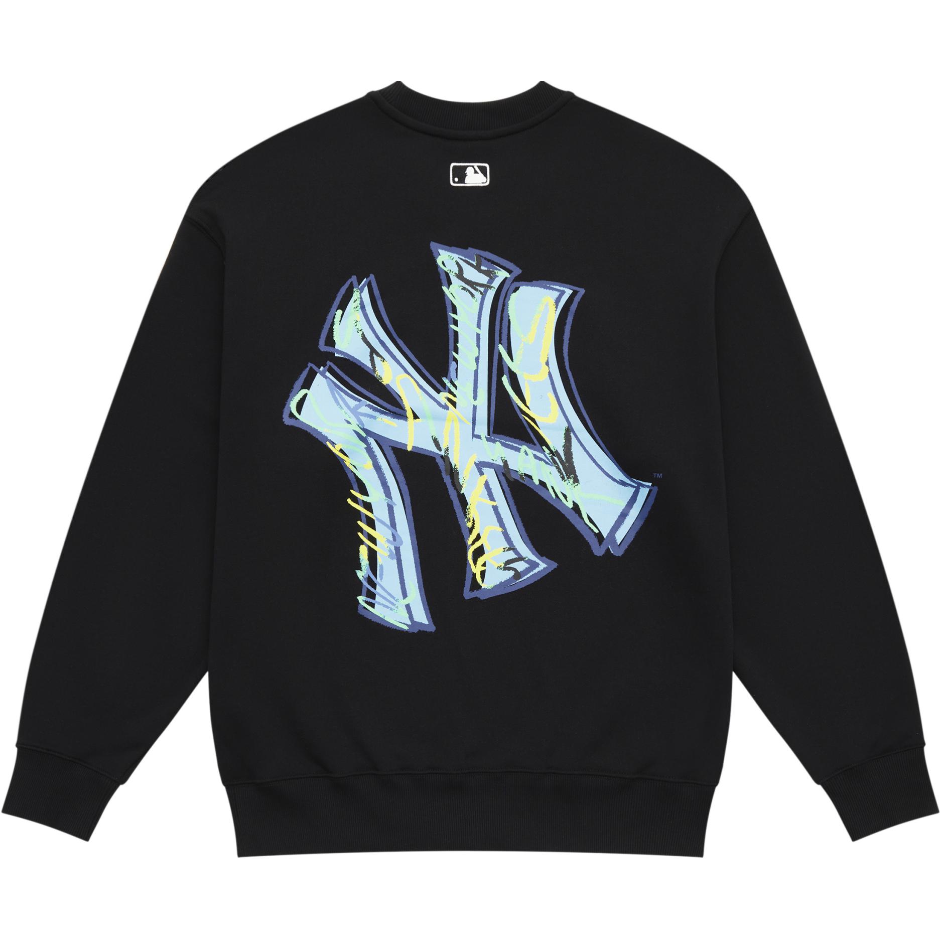 MLB New York Yankees 24FW Graffiti Logo Crewneck Sweatshirt Unisex - Black 3AMTB1344-50BKS 圖 3