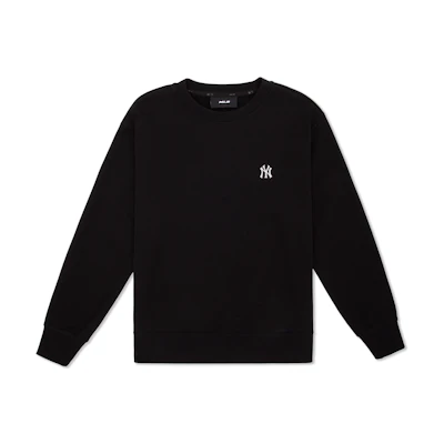 MLB New York Yankees 24FW Retro Black Crewneck Unisex Sweatshirt Classic Logo 3AMTB9144-50BKS