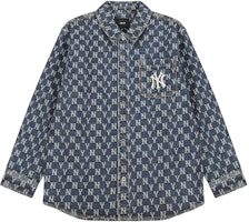 MLB New York Yankees All-Over Denim Shirt Unisex Casual Long Sleeve Blue 3ADRMN321-50BLS MLB New York Yankees All-Over Denim Shirt Unisex Casual Long Sleeve Blue 3ADRMN321-50BLS
