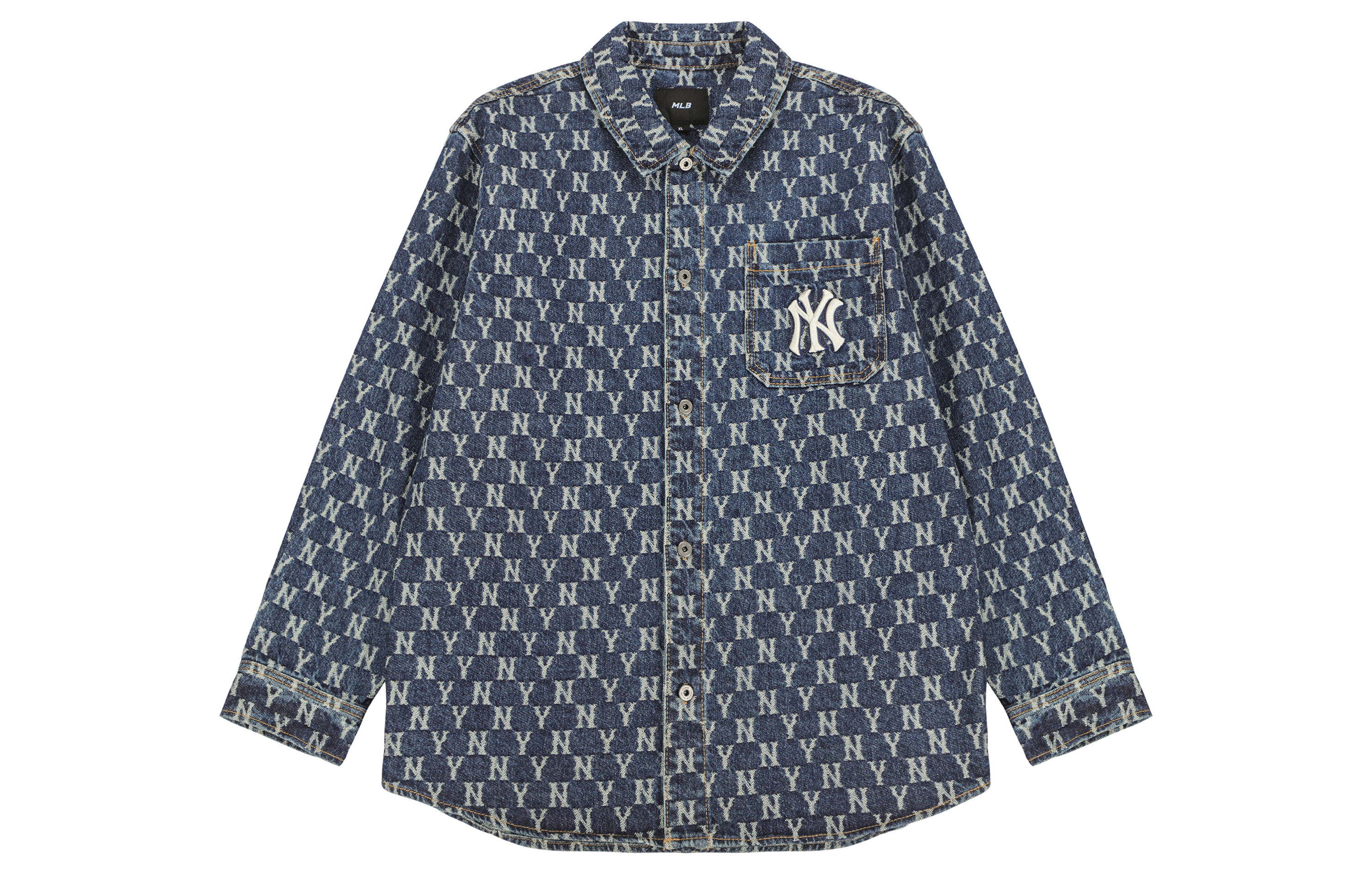 Order Camiseta Vaquera MLB Yankees NY Unisex Manga Larga Casual Azul. 3ADRMN321-50BLS