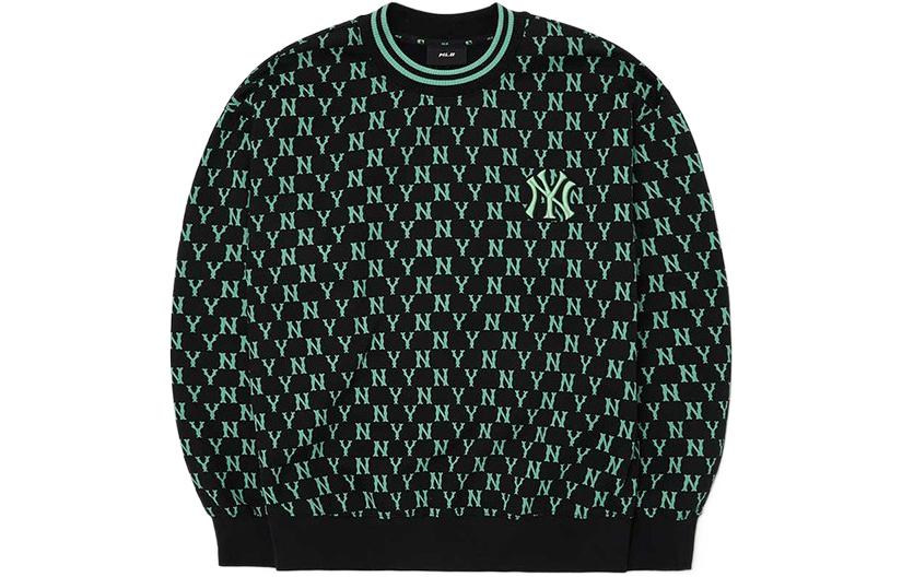 MLB New York Yankees All-Over Letter Crewneck Sweatshirt Black Unisex 3AMTM0926-50BKS