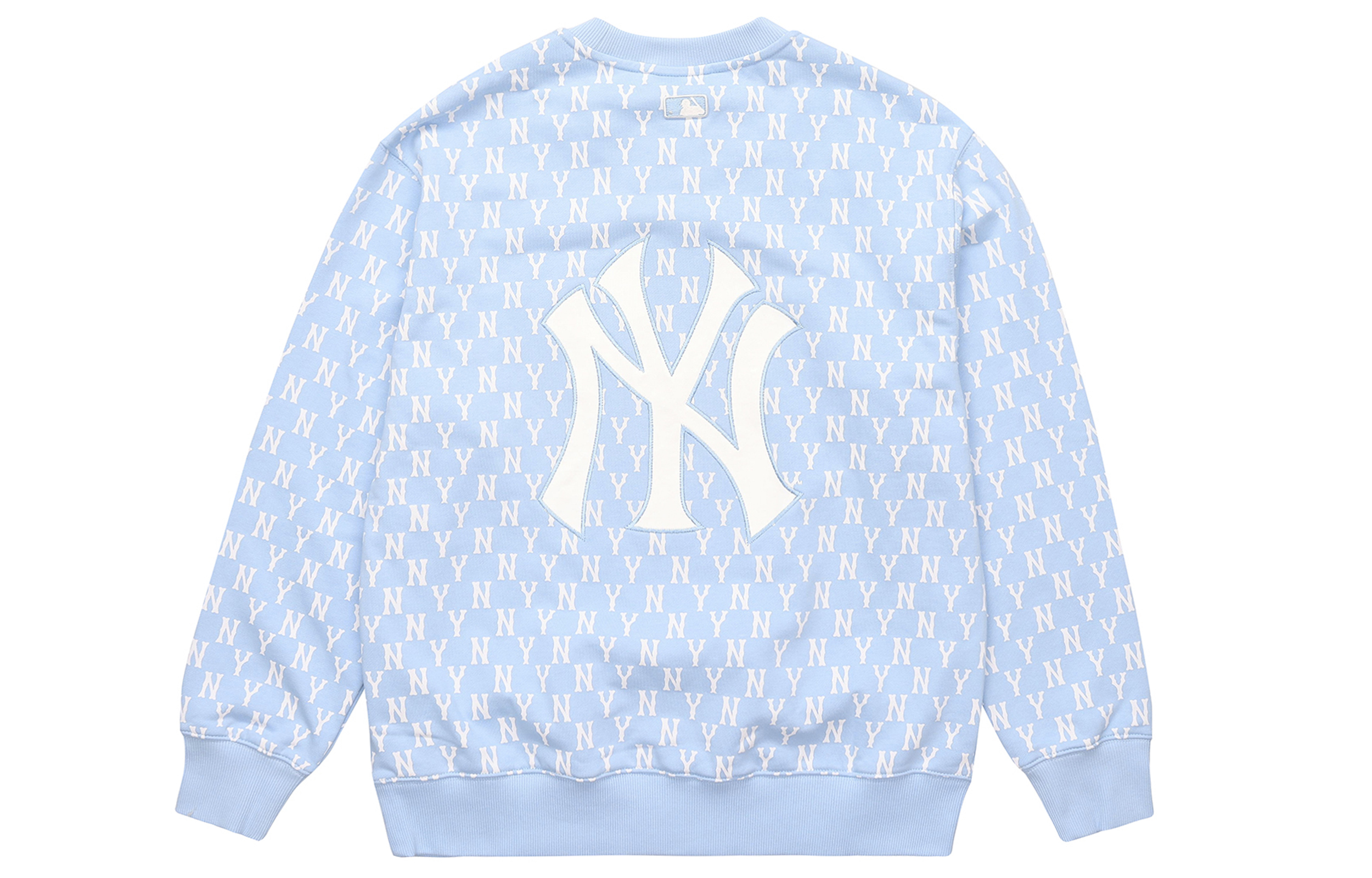 MLB New York Yankees All-Over Logo Crewneck Sweatshirt Unisex Light Blue 3AMTM0221-50BLL 圖 3