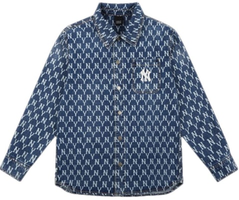 MLB 뉴욕 양키스 올오버 로고 데님 셔츠 다크 블루 유니섹스 긴팔 31WSN3111-50U Buy MLB 뉴욕 양키스 올오버 로고 데님 셔츠 다크 블루 유니섹스 긴팔 31WSN3111-50U