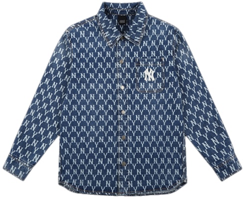 MLB 뉴욕 양키스 올오버 로고 데님 셔츠 다크 블루 유니섹스 긴팔 31WSN3111-50U Order MLB 뉴욕 양키스 올오버 로고 데님 셔츠 다크 블루 유니섹스 긴팔 31WSN3111-50U