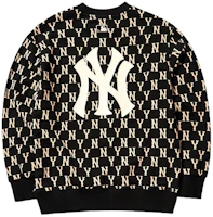 MLB New York Yankees All-Over Logo Pullover Sweatshirt Unisex Black 3AMTM0614-50BKS MLB New York Yankees All-Over Logo Pullover Sweatshirt Unisex Black 3AMTM0614-50BKS