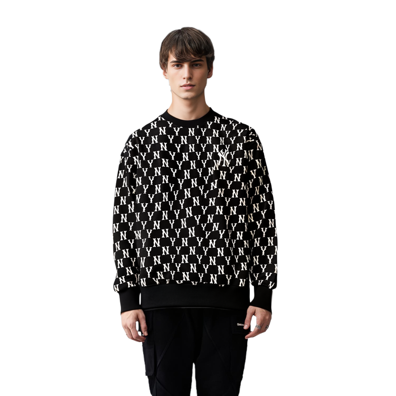 Sizing MLB 紐約洋基隊全版標誌黑色男女款連帽衫 3AMTM0614-50BKS