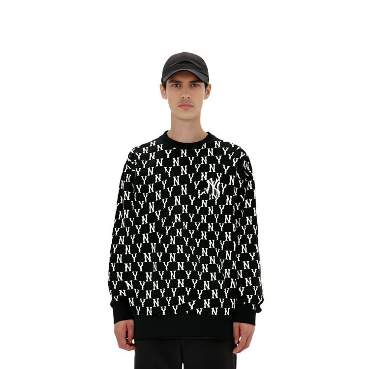 Cheap MLB 紐約洋基隊全版標誌黑色男女款連帽衫 3AMTM0614-50BKS