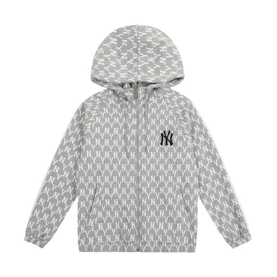 MLB New York Yankees All-Over Logo Zip Hoodie Jacket Unisex - Gray 31TRM1111-50M