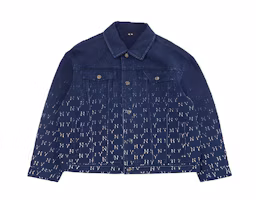 Order MLB 紐約洋基隊全版印花牛仔外套 男女藍色長袖款 3ADKM0644-50INS