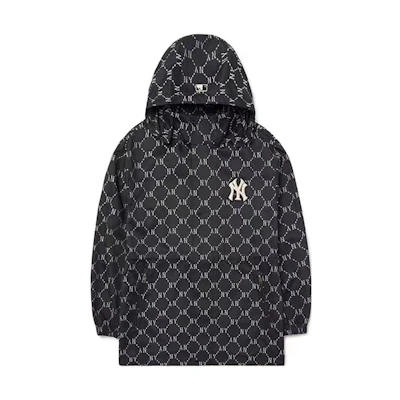 MLB New York Yankees All-Over Print Loose Hooded Jacket Unisex Black 3AWJM0124-50BKS