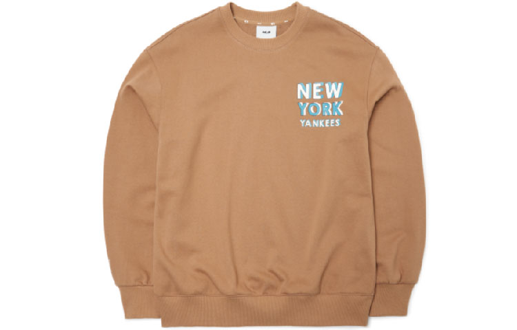 MLB New York Yankees Back Letter Print Crewneck Sweatshirt Beige Unisex 3AMTB0914-50BGD