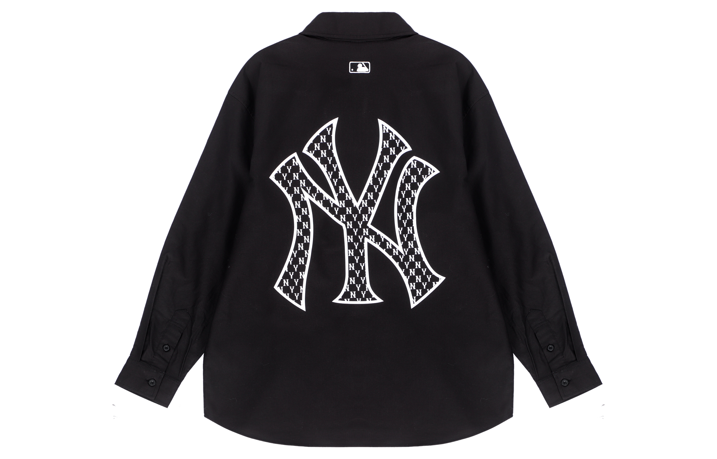 MLB New York Yankees Back Logo Letter Graphic Long Sleeve Shirt Unisex Black 3AWS03121-50BKS