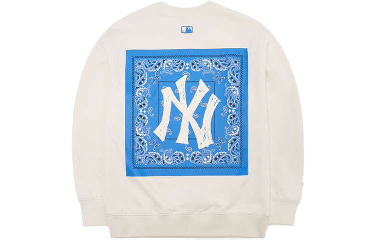 MLB New York Yankees Back Print Crewneck Pullover Sweatshirt White Unisex 3AMTI0121-50CRS