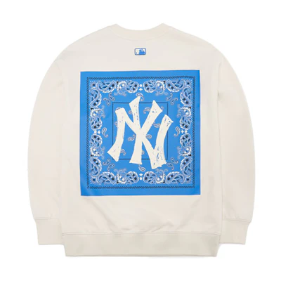 MLB New York Yankees Back Print Crewneck Pullover Sweatshirt White Unisex 3AMTI0121-50CRS