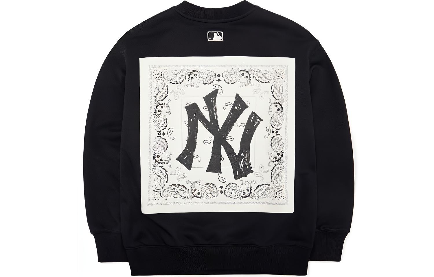 MLB New York Yankees Back Print Crewneck Sweatshirt Unisex Black 3AMTI0121-50BKS