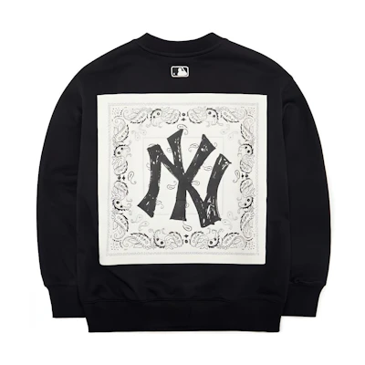 MLB New York Yankees Back Print Crewneck Sweatshirt Unisex Black 3AMTI0121-50BKS