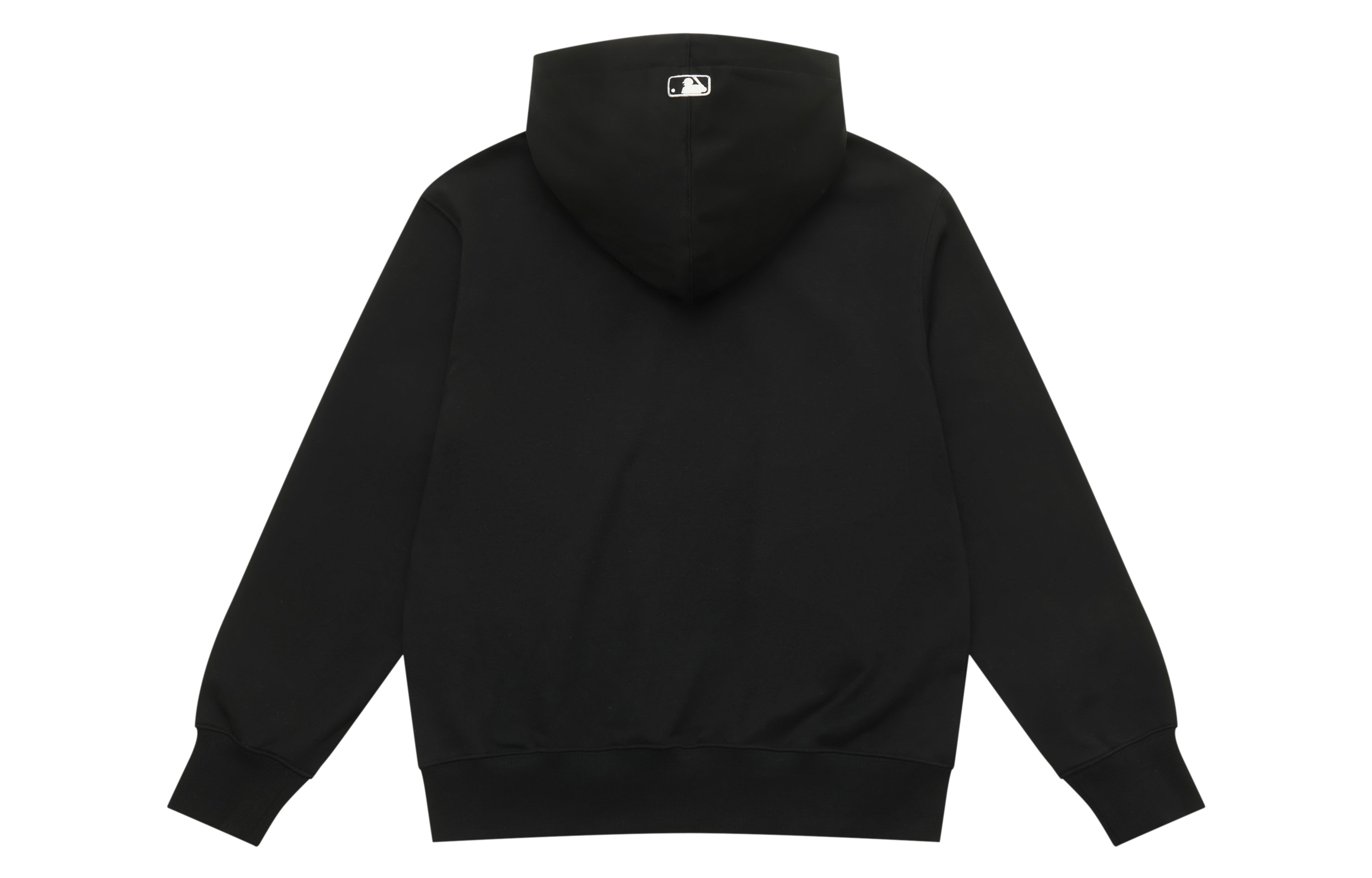 Lookbook MLB 뉴욕 양키스 로고 블랙 유니섹스 풀오버 후디 드로스트링 헴 3AHDB0154-50BKS