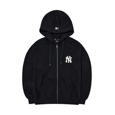 MLB New York Yankees Basic Logo Black Zip-Up Hoodie Jacket Unisex Sweater 3ATRB0124-50BKS