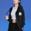 Shop MLB 紐約洋基隊基本標誌黑色拉鍊連帽外套男女休閒毛衣 3ATRB0124-50BKS