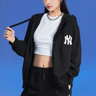 MLB 紐約洋基隊基本標誌黑色拉鍊連帽外套男女休閒毛衣 3ATRB0124-50BKS Purchase MLB 紐約洋基隊基本標誌黑色拉鍊連帽外套男女休閒毛衣 3ATRB0124-50BKS