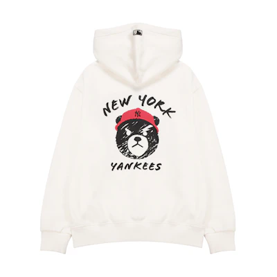 MLB New York Yankees Bear Hoodie Pullover Unisex White 3AHDE5116-50IVS