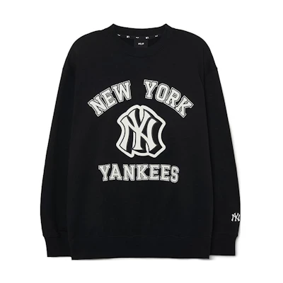 MLB New York Yankees Big Letter Graphic Crewneck Sweatshirt Unisex Black 3AMTV0131-50BKS