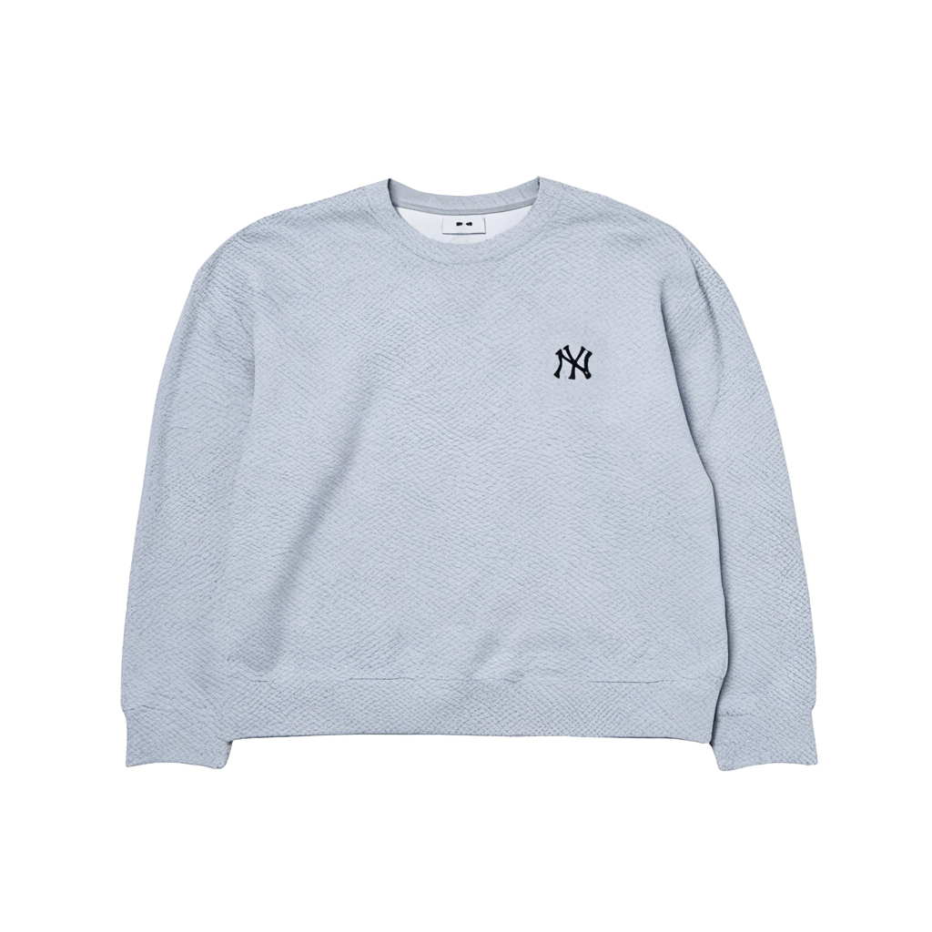 MLB New York Yankees Big Logo Crewneck Sweatshirt Unisex Light Grey 3AMTM0444-50MGS