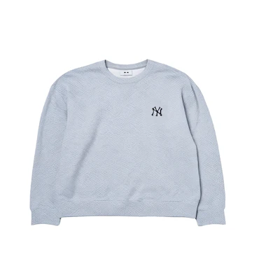 MLB New York Yankees Big Logo Crewneck Sweatshirt Unisex Light Grey 3AMTM0444-50MGS